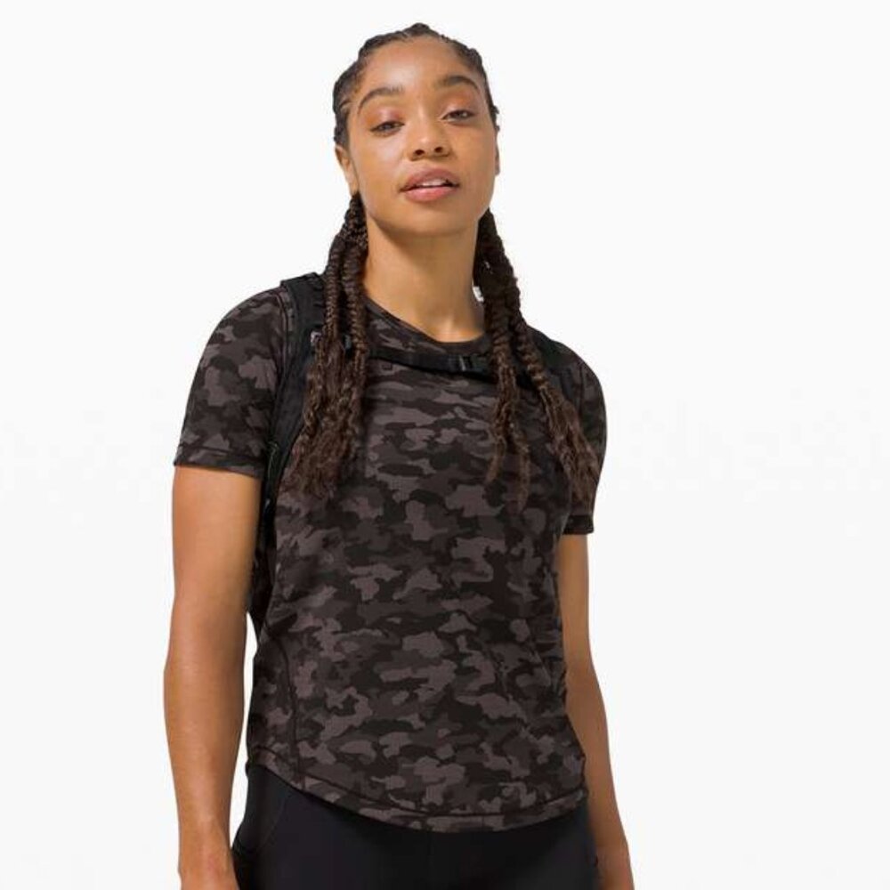 Lululemon Women's Long Distance Short Sleeve - Black Camo
